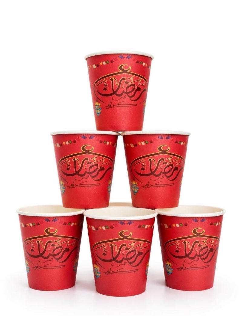 أكواب ورقية رمضان كريم | أكواب إفطار وحفلات للاستخدام مرة واحدة - عبوة من 8 أكواب - Image 3